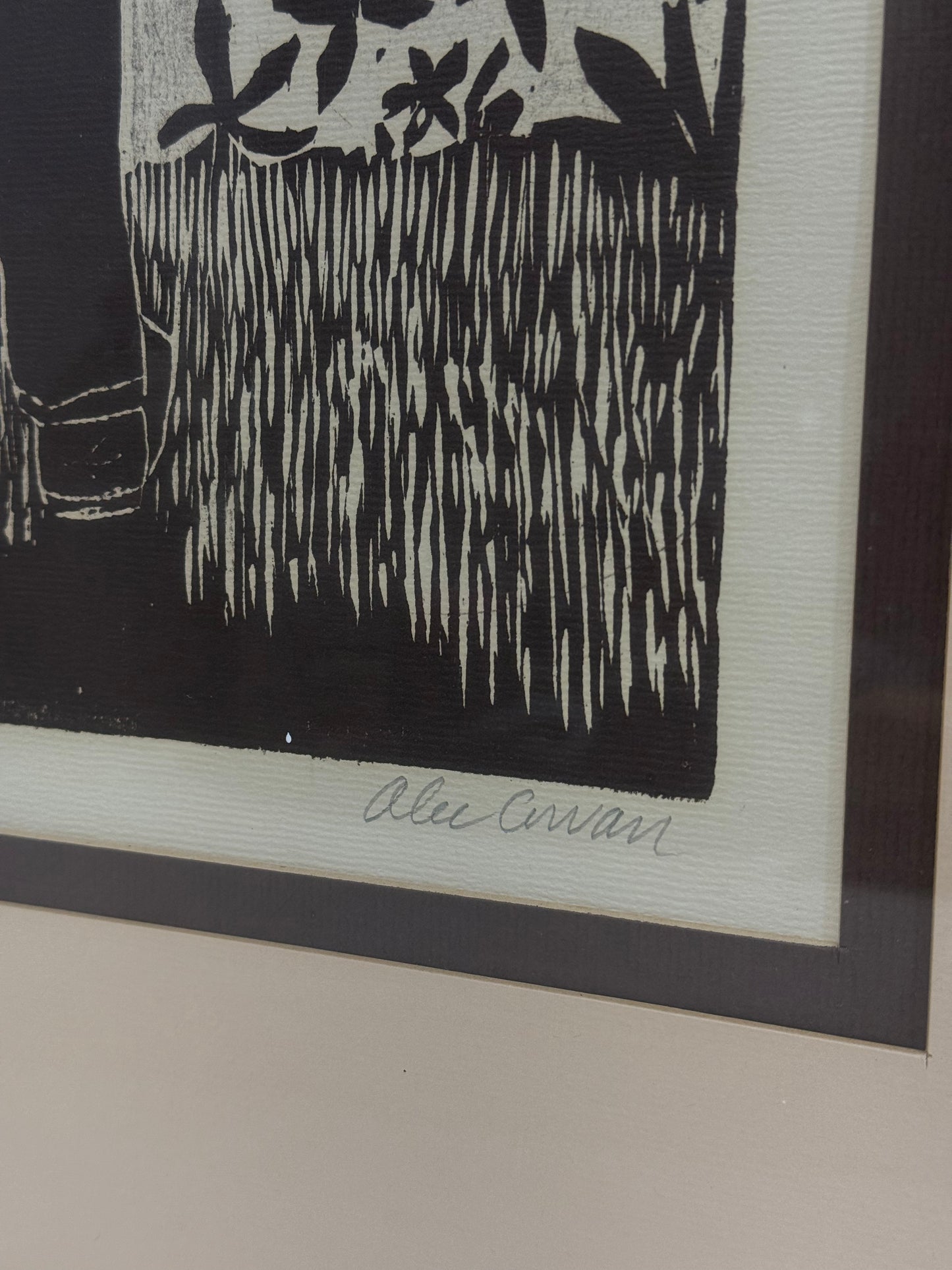 Signed Alec Cowan "The Brothers" Print Picture (With Frame: 21"W X 25" H)