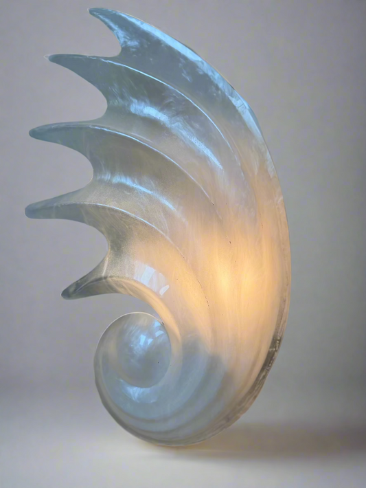 *RARE* Vintage 1970s Large Lucite Seashell Rougier Wall Light