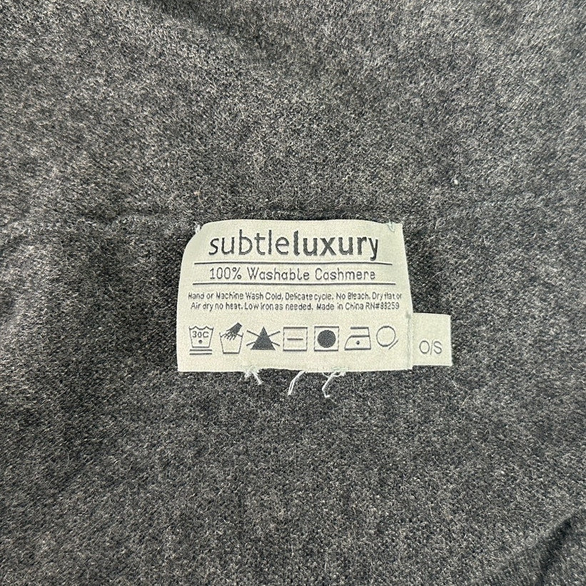 Subtle Luxury Gray Washable Cashmere Cocoon Cardigan Sweater O/S