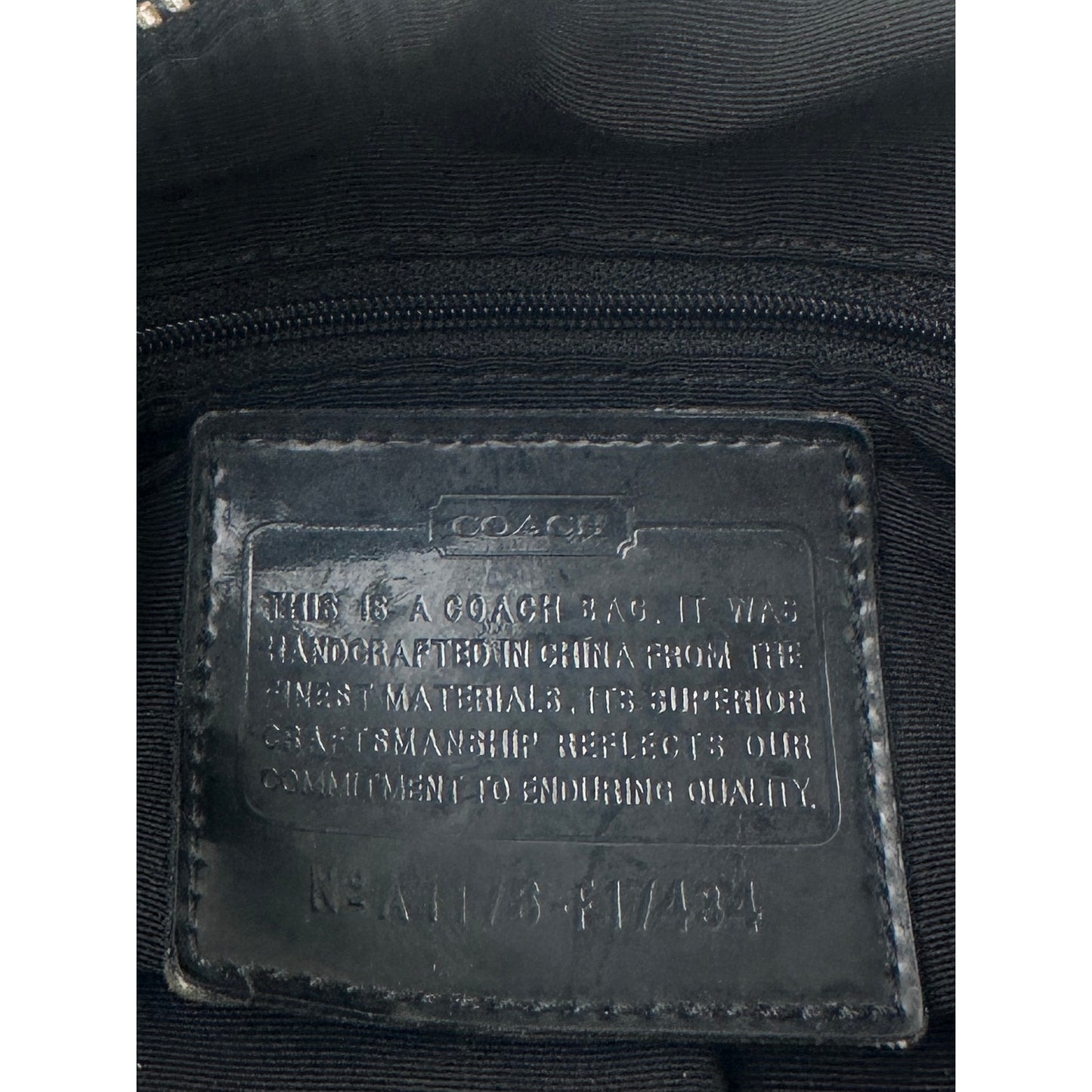 Vintage Coach Signature Stripe Black/Gray Hobo Bag