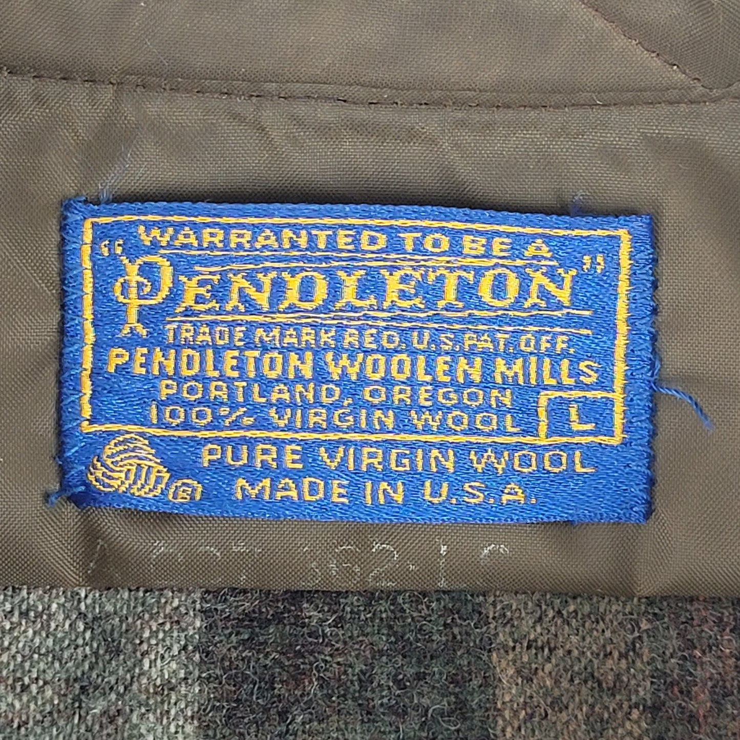 VTG 1970s Pendleton Virgin Wool Flannel Shirt Men's Sz L Made in USA