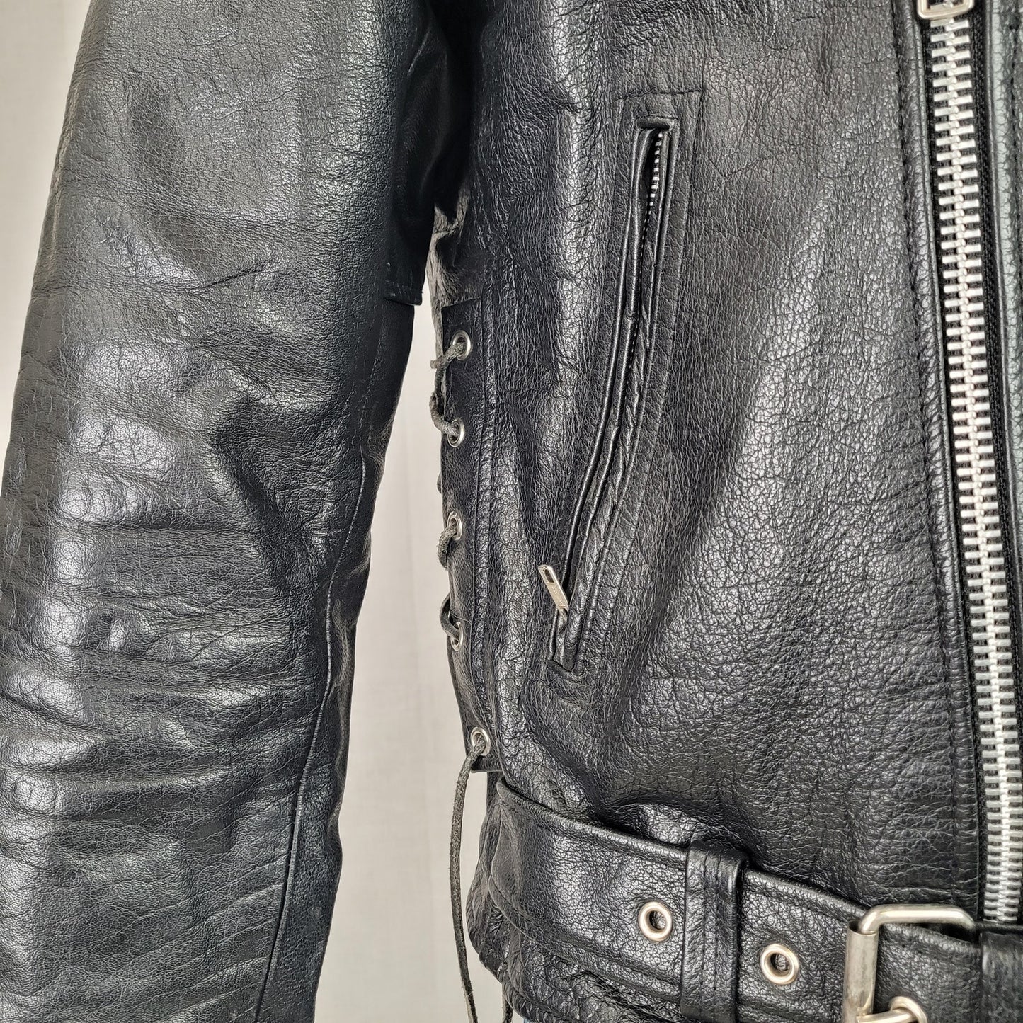 Milwaukee Leather Black Motorcycle Jacket Thick Heavy Moto Rock Men's Sz XL