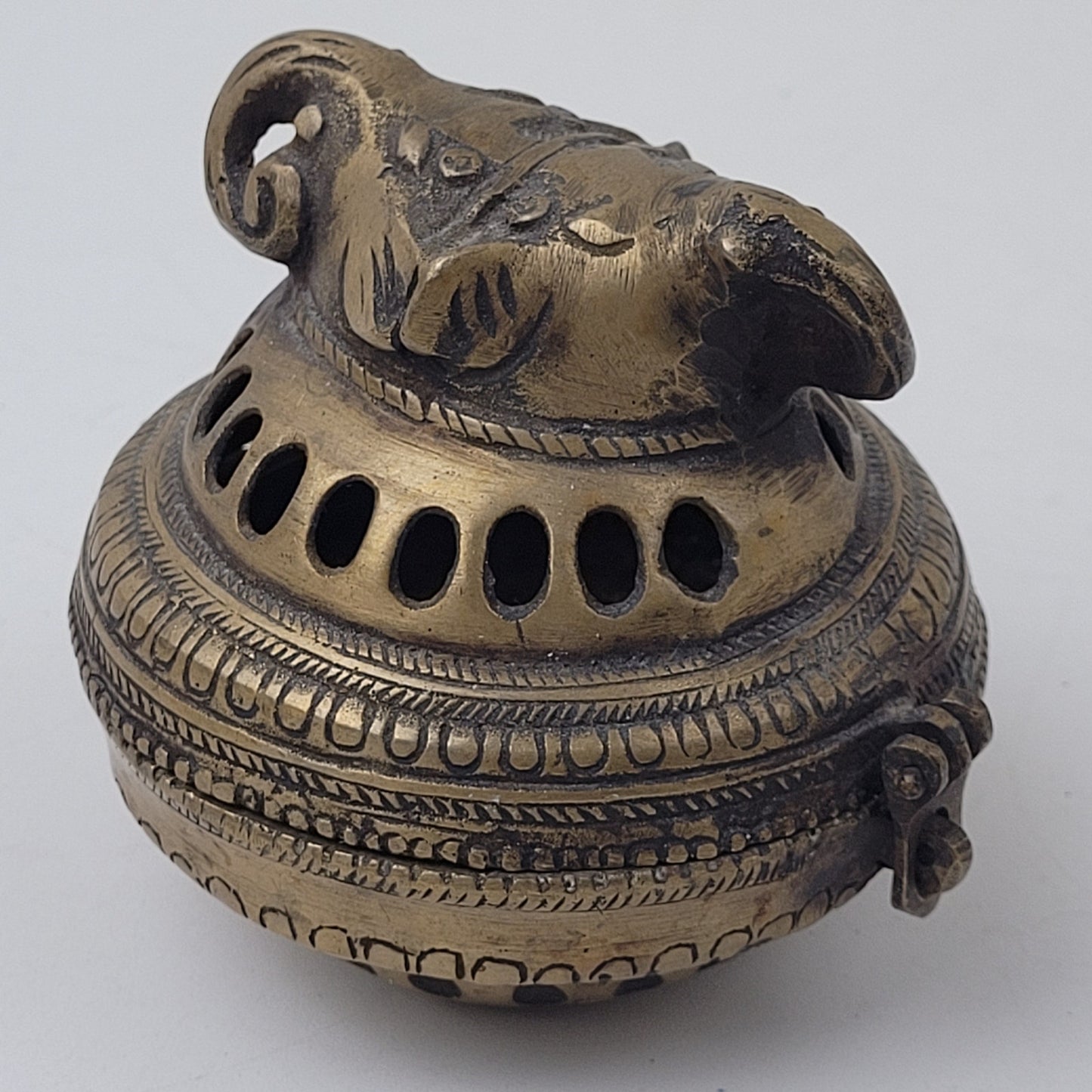 Vintage Heavy Cast Brass Incense Burner