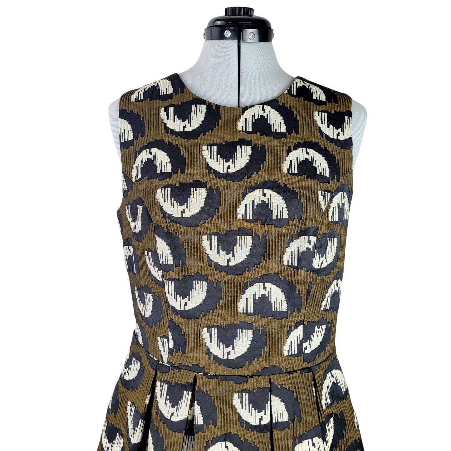 Anthropologie Hunter Dixon Structured Jacquard Dress w Back Cutout Sz 12