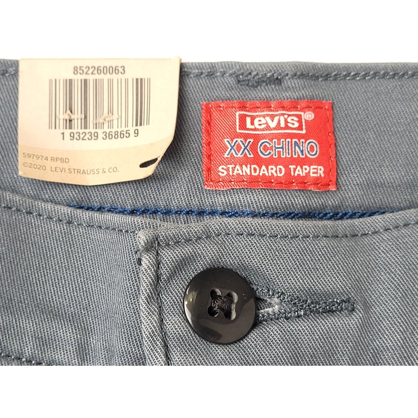 Levi's XX Chino Standard Taper Slate Blue Pants Men's Sz 34" x 32"