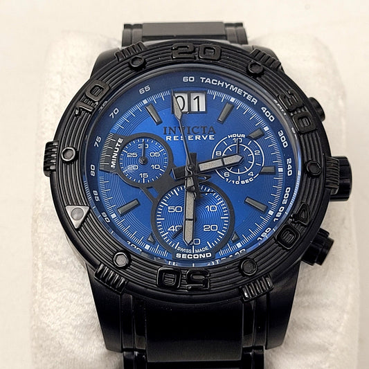 Invicta Signature Collection Chronograph Black & Blue Men's Watch NIB MSRP $675