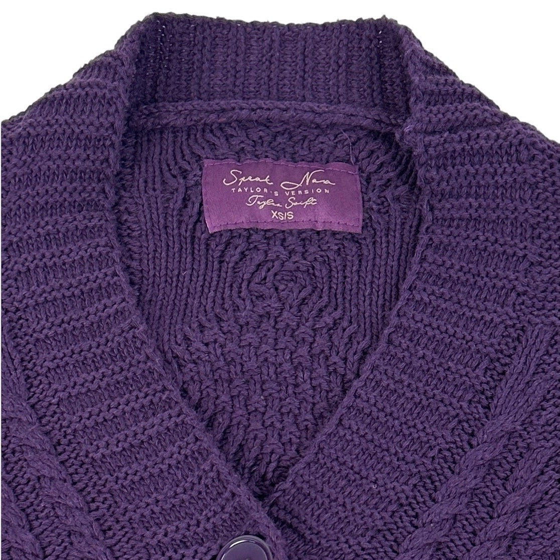 Official Taylor Swift Speak Now Taylor's Version Purple Cardigan Women's Sz XS/S