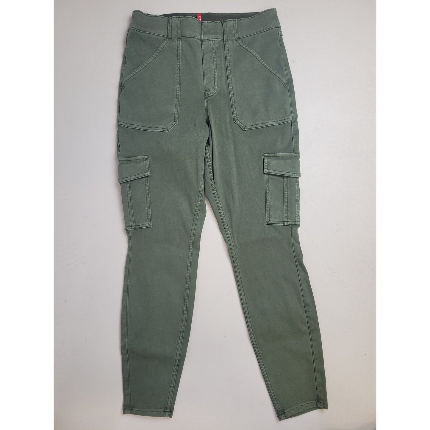 Spanx Stretch Twill Ankle Cargo Pant in Soft Sage Sz L Retail $128