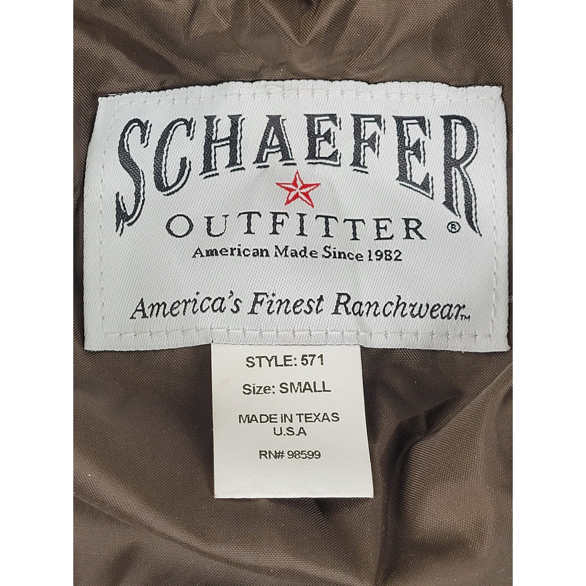 Schaefer Outfitter Western Jacket Brown Waxed Canvas Leather Collar Men's Sz S