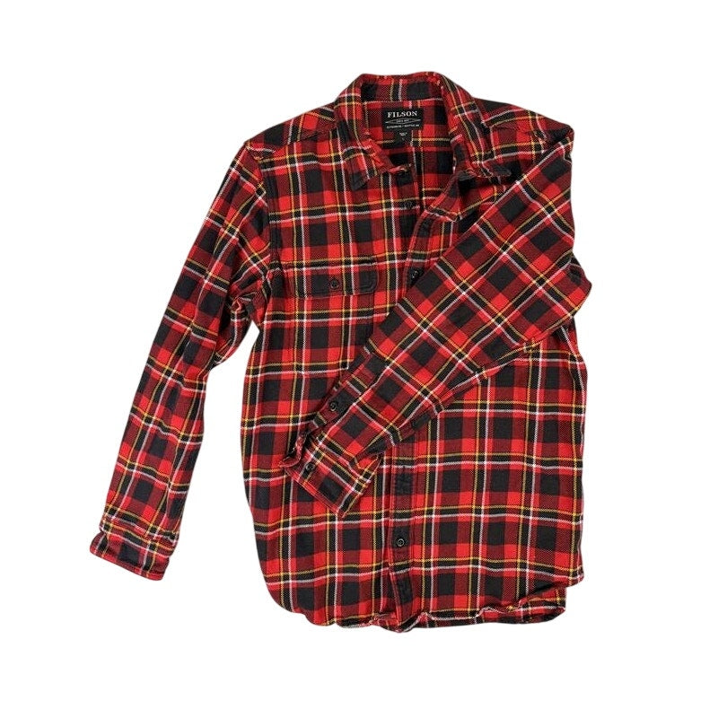 Filson Vintage Style Flannel Red and Black Work Shirt Men's Sz L