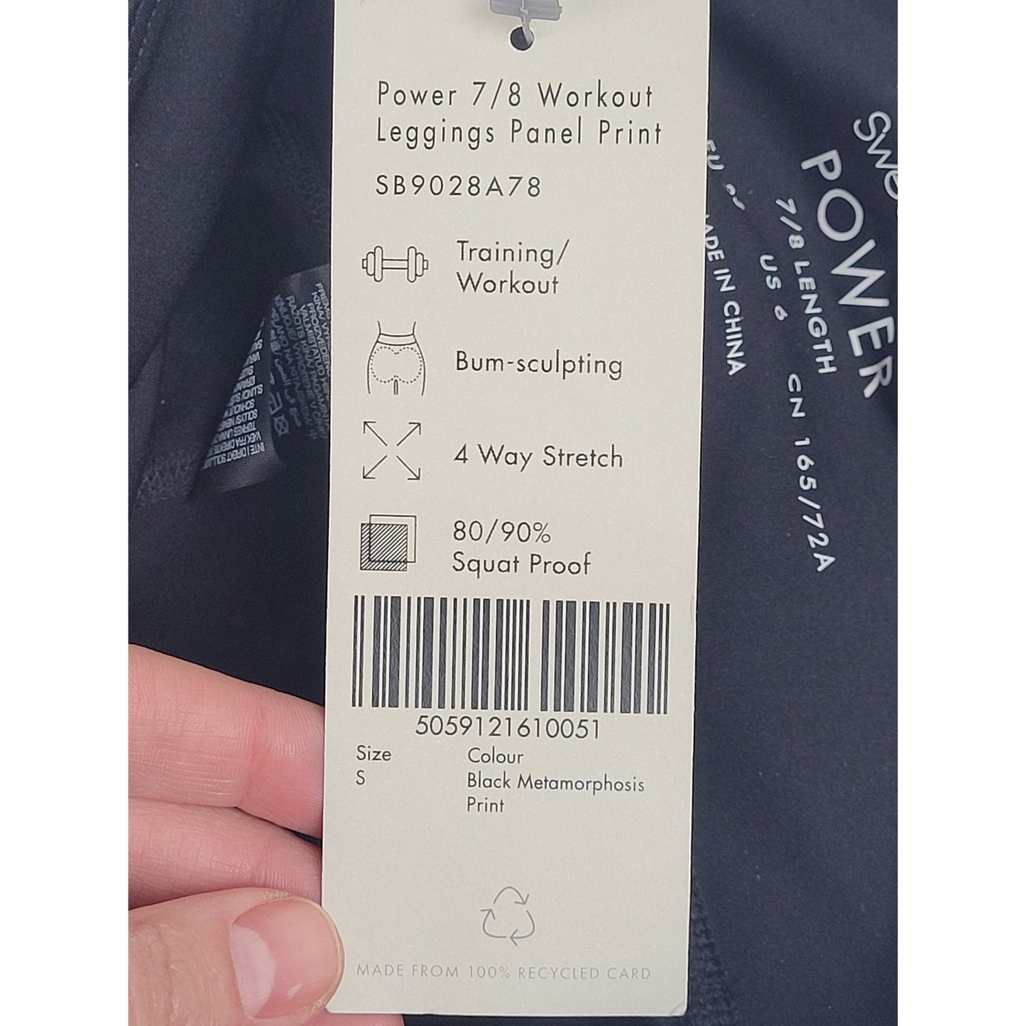 Sweaty Betty Power 7/8 Contour Workout Leggings Panel Print Sz S NWT