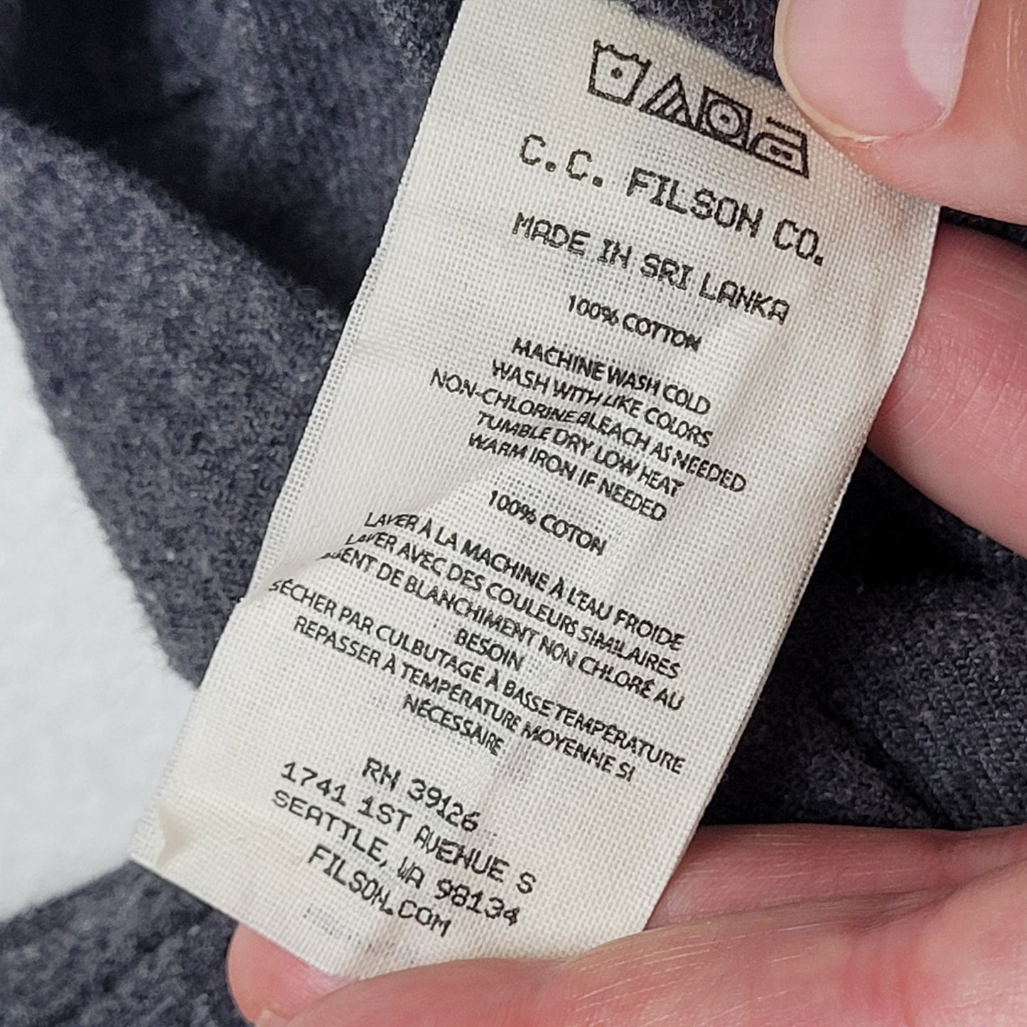 Filson Alaskan Guide Flannel Shirt Heathered Dark Grey | Men's Sz L