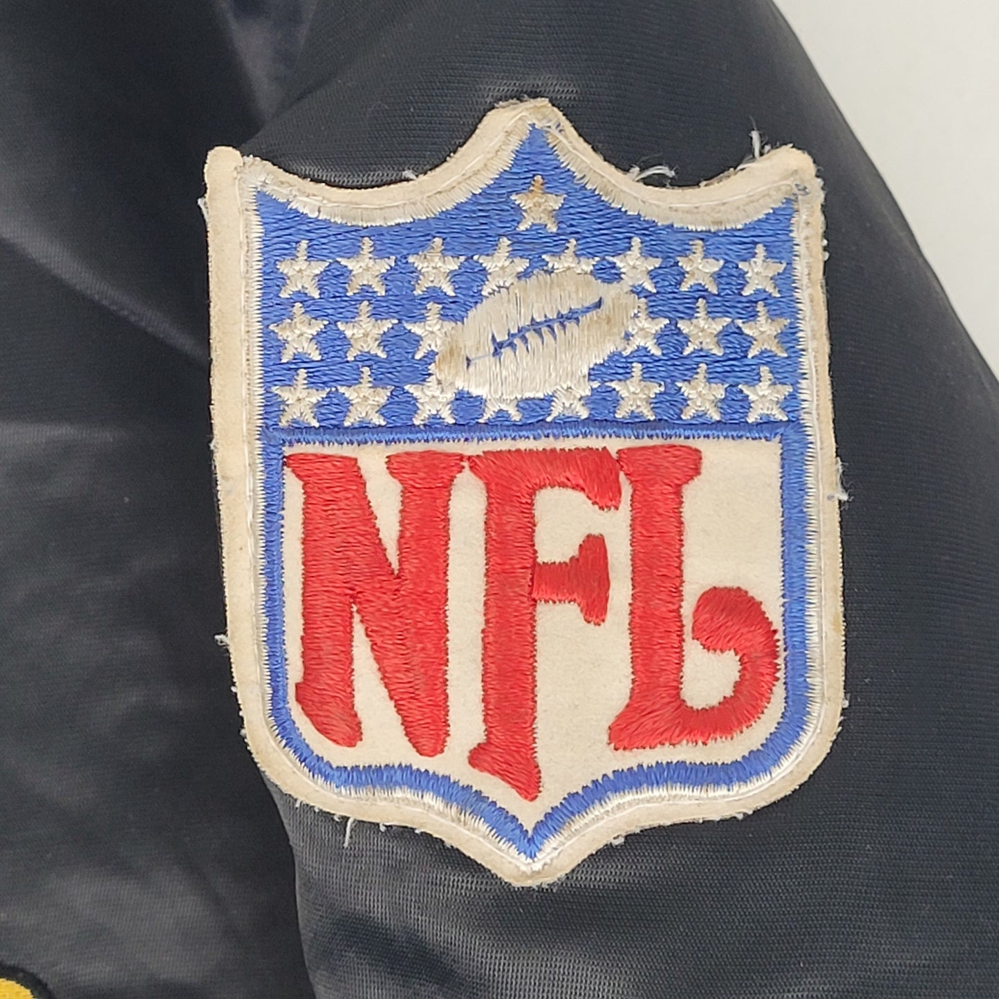 VTG 90s Pittsburgh Steelers Jacket Starter Black Satin Bomber USA Men's Sz M