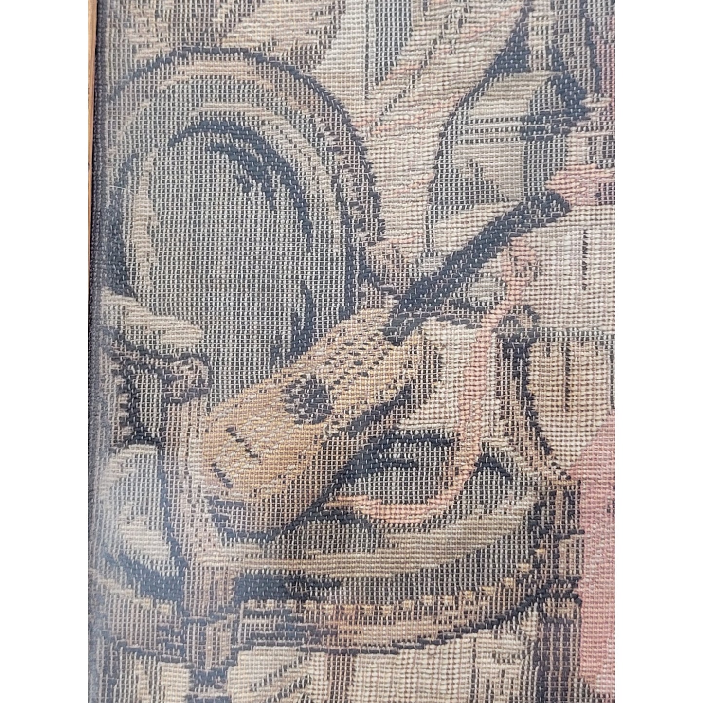 Vintage/Antique 18th Century French Scene Verdure Framed Wall Tapestry 16"x18.5"
