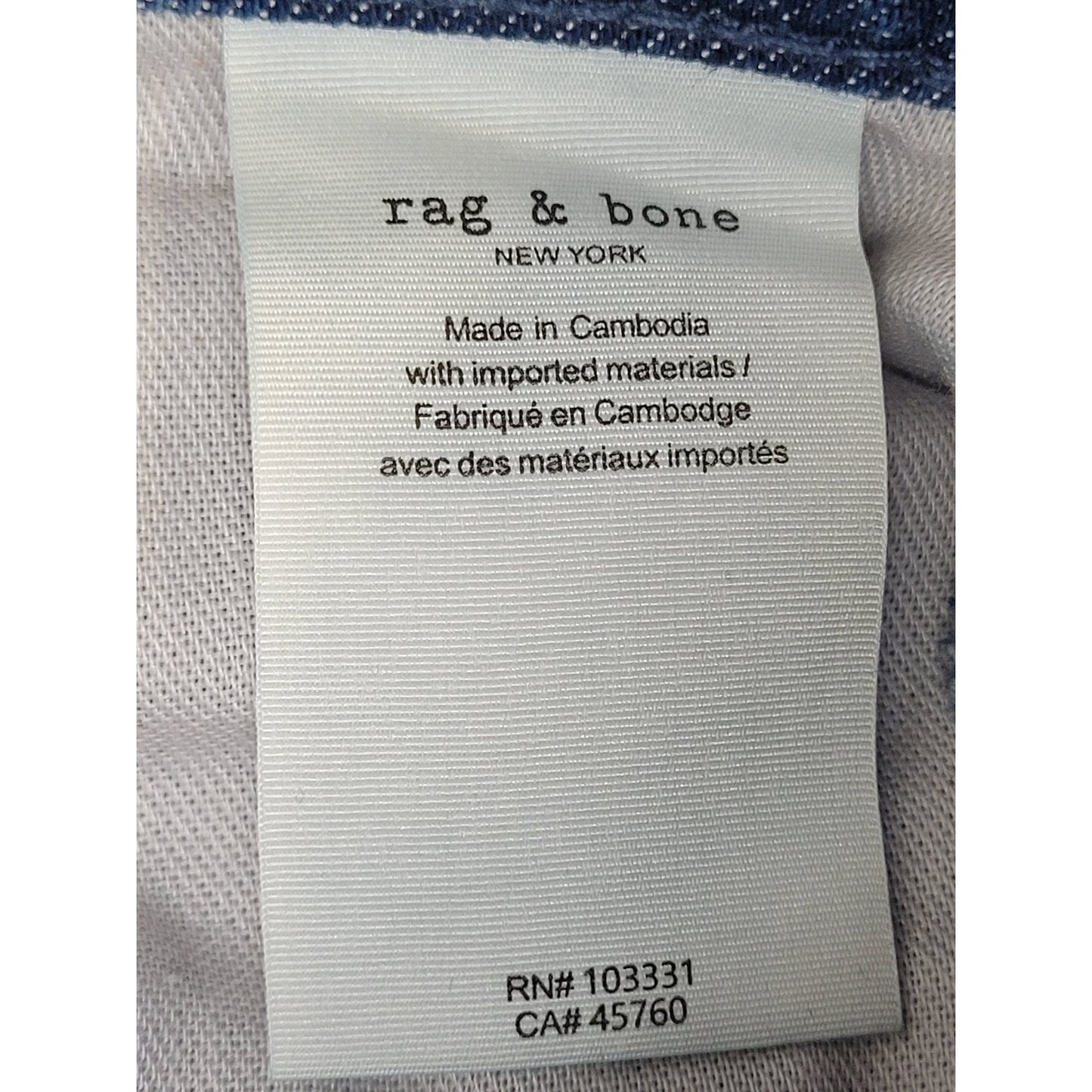 Rag & Bone Lori Mid-Rise Wide Leg Medium Wash Blue Jeans Women's Sz 27
