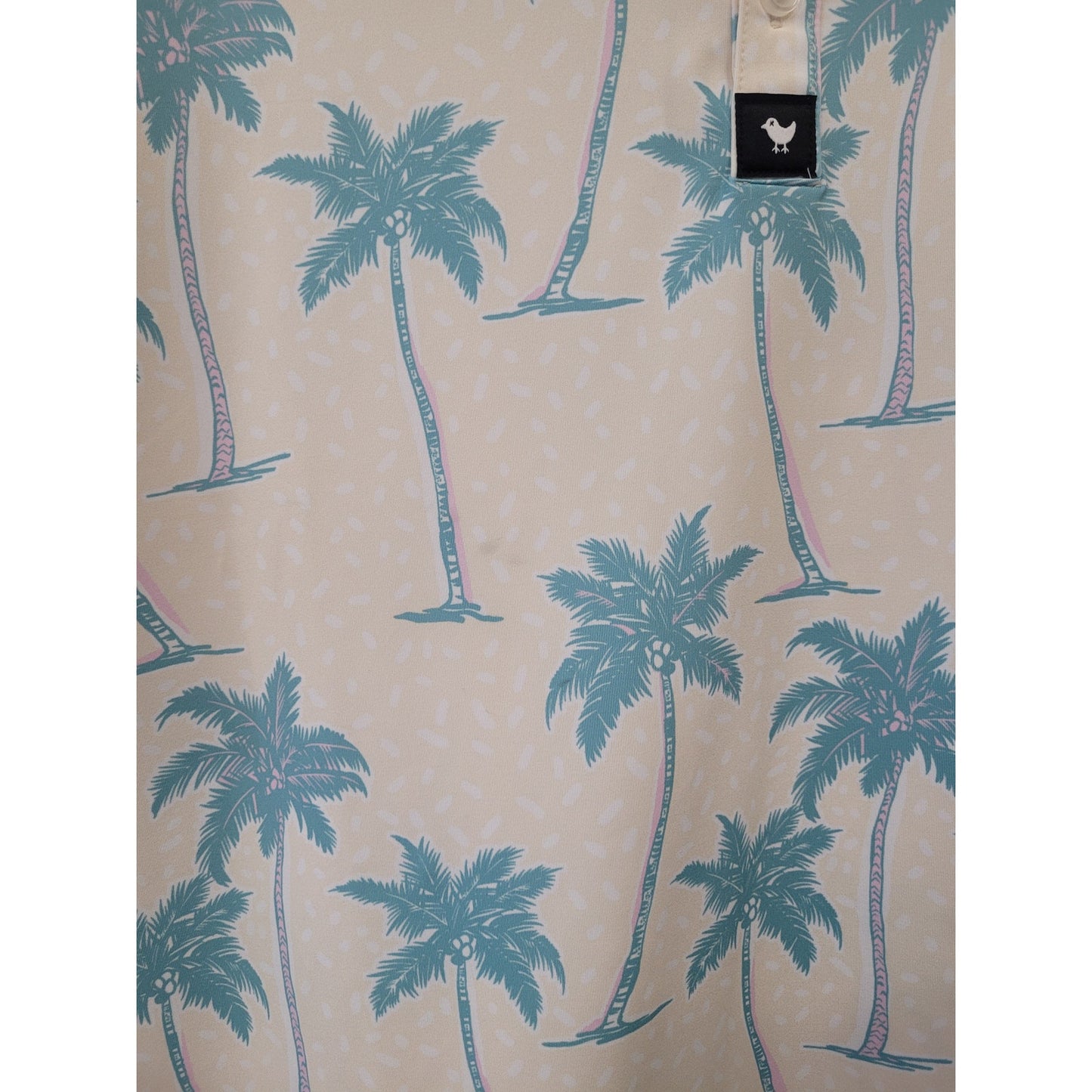 Bad Birdie Chasin' Shades Polo Shirt w Palm Tree Pattern Men's Sz XL NWT