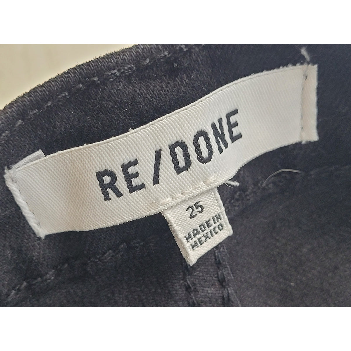 RE/DONE Black High Rise Wide Leg Cropped Jeans Women's Sz 25 NWT