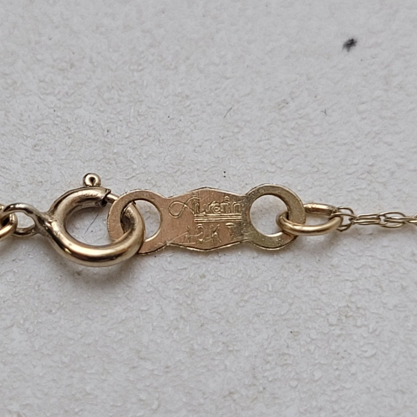 14K Black Hills Gold Rose & Heart Pendent on 10K Yellow Gold Dainty Chain