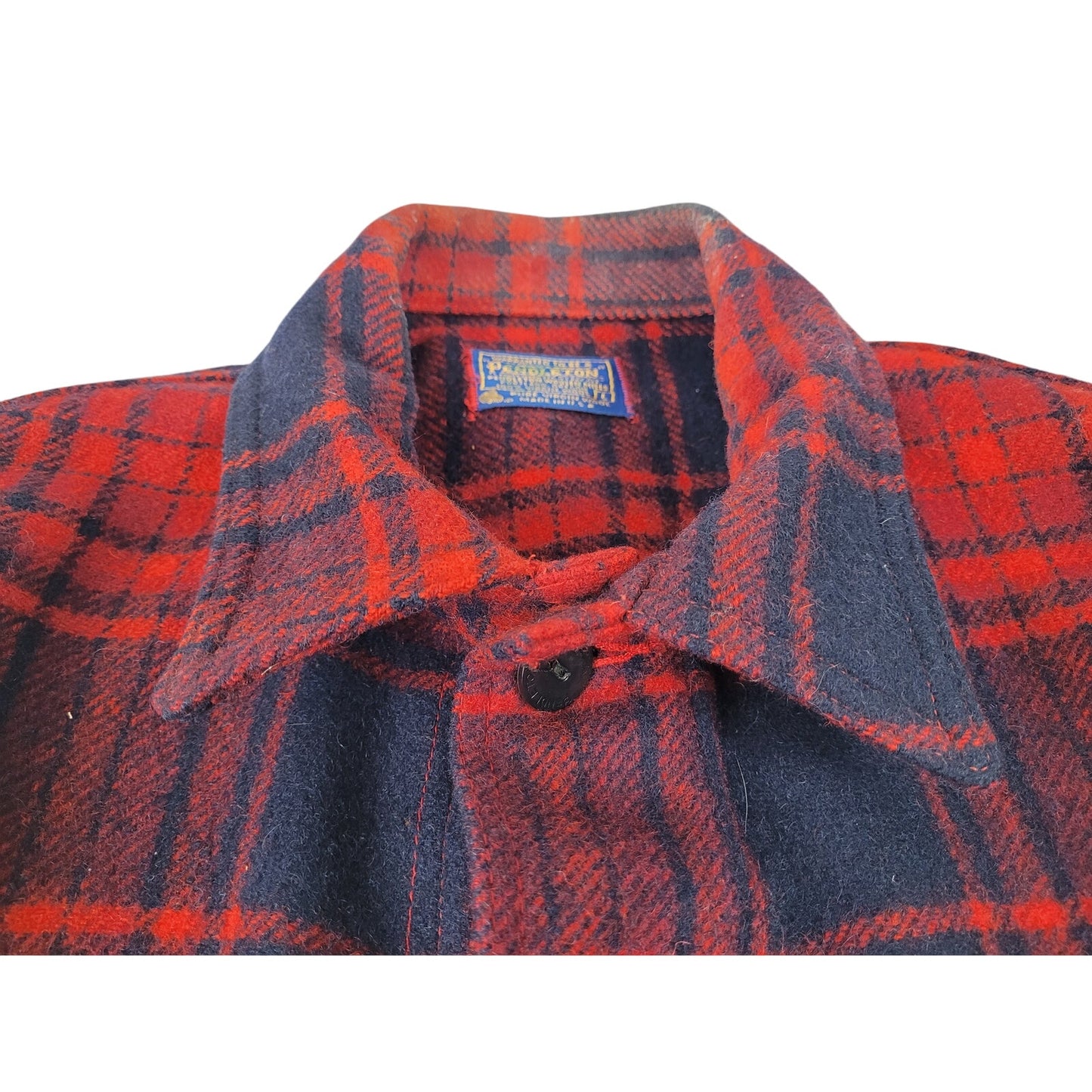 Vintage Pendleton Mackinaw Cruiser Field Jacket Red Blue Plaid Men's Sz M/L