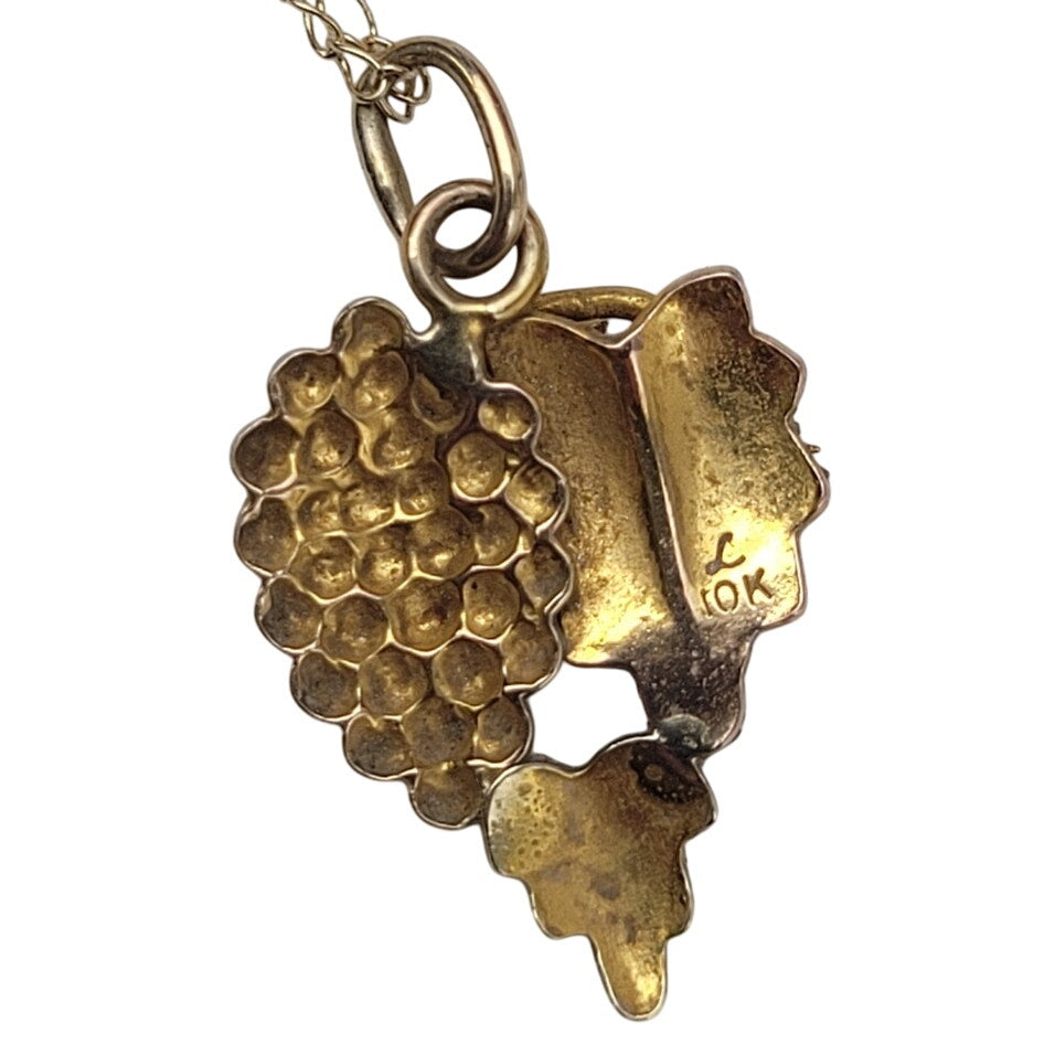 VTG 10K Yellow Rose Gold Grape Cluster Earring & Necklace Set 2.61 g