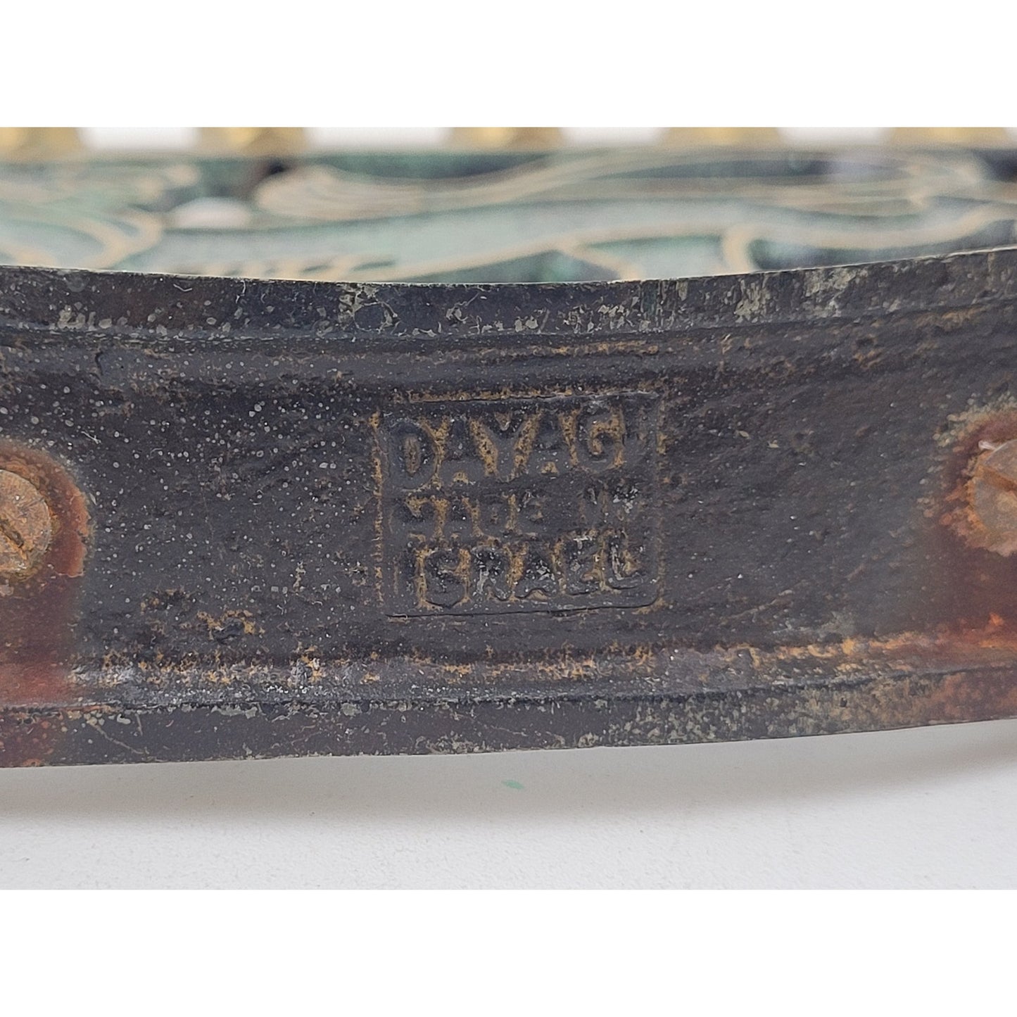 Vintage Dayagi Brass & Enamel Hanukkah Menorah Made in Israel 8" x 5.5"