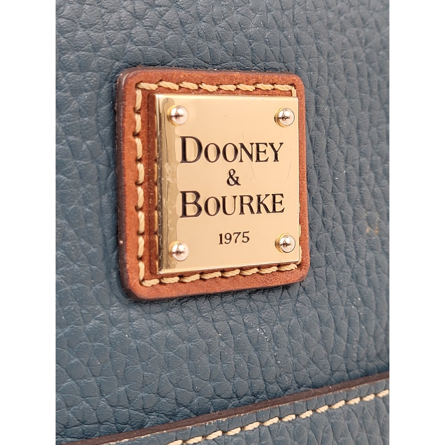Dooney & Bourke Pebble Grain Small Lexington Purse Blue & Brown