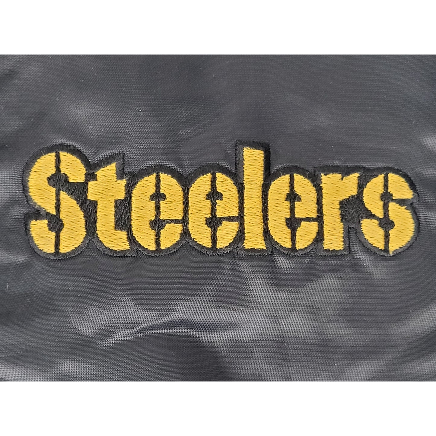 VTG 90s Pittsburgh Steelers Jacket Starter Black Satin Bomber USA Men's Sz M