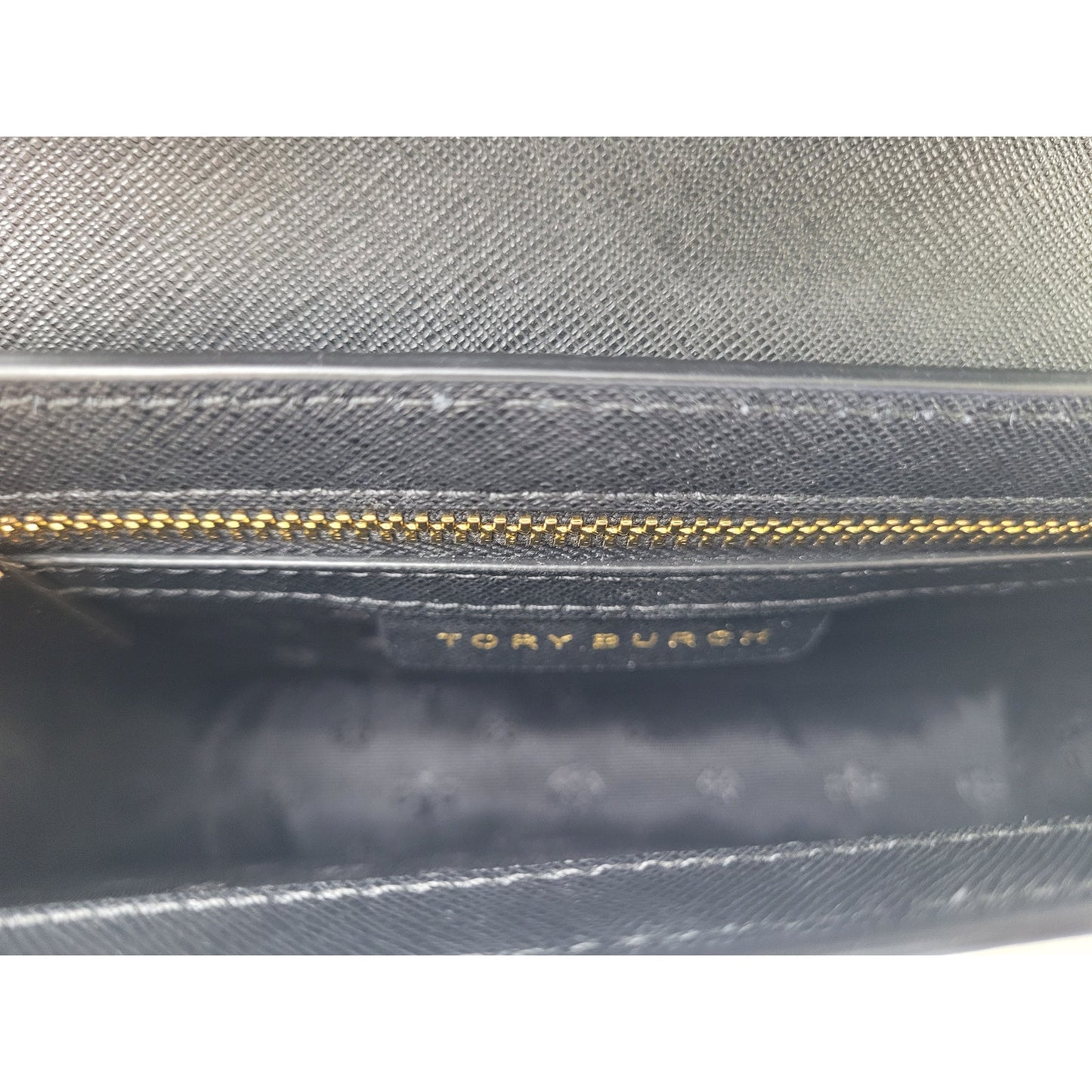 Tory Burch Emerson Flap Black Shoulder Crossbody Bag Gold Tone Hardware
