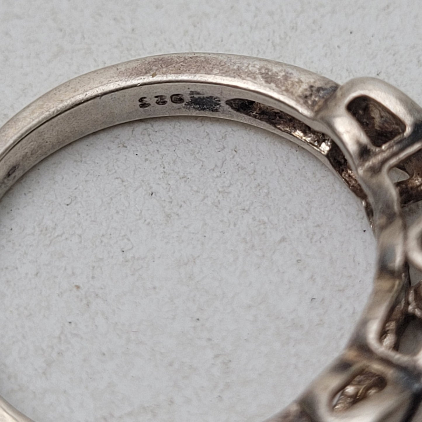 925 Silver & Aquamarine Ring Sz 6
