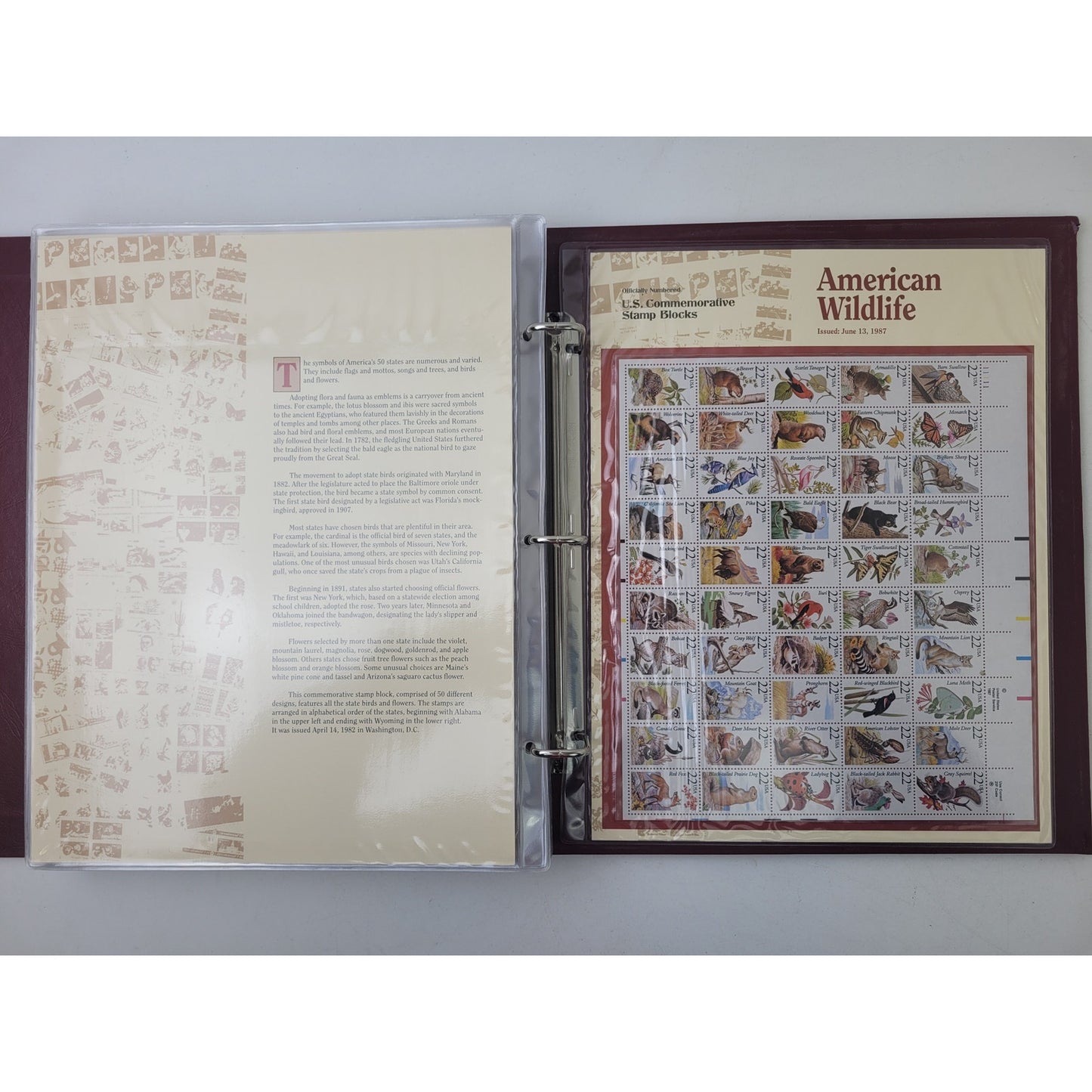 Vintage 1964-1987 Officially-Numbered U.S. Commemorative Stamp Blocks Album