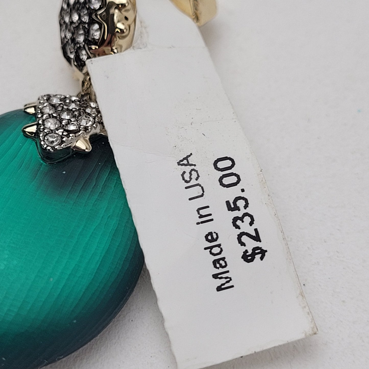 Alexis Bittar Lucite and Crystal Dangle Earrings 1 7/8" Drop Retail $235