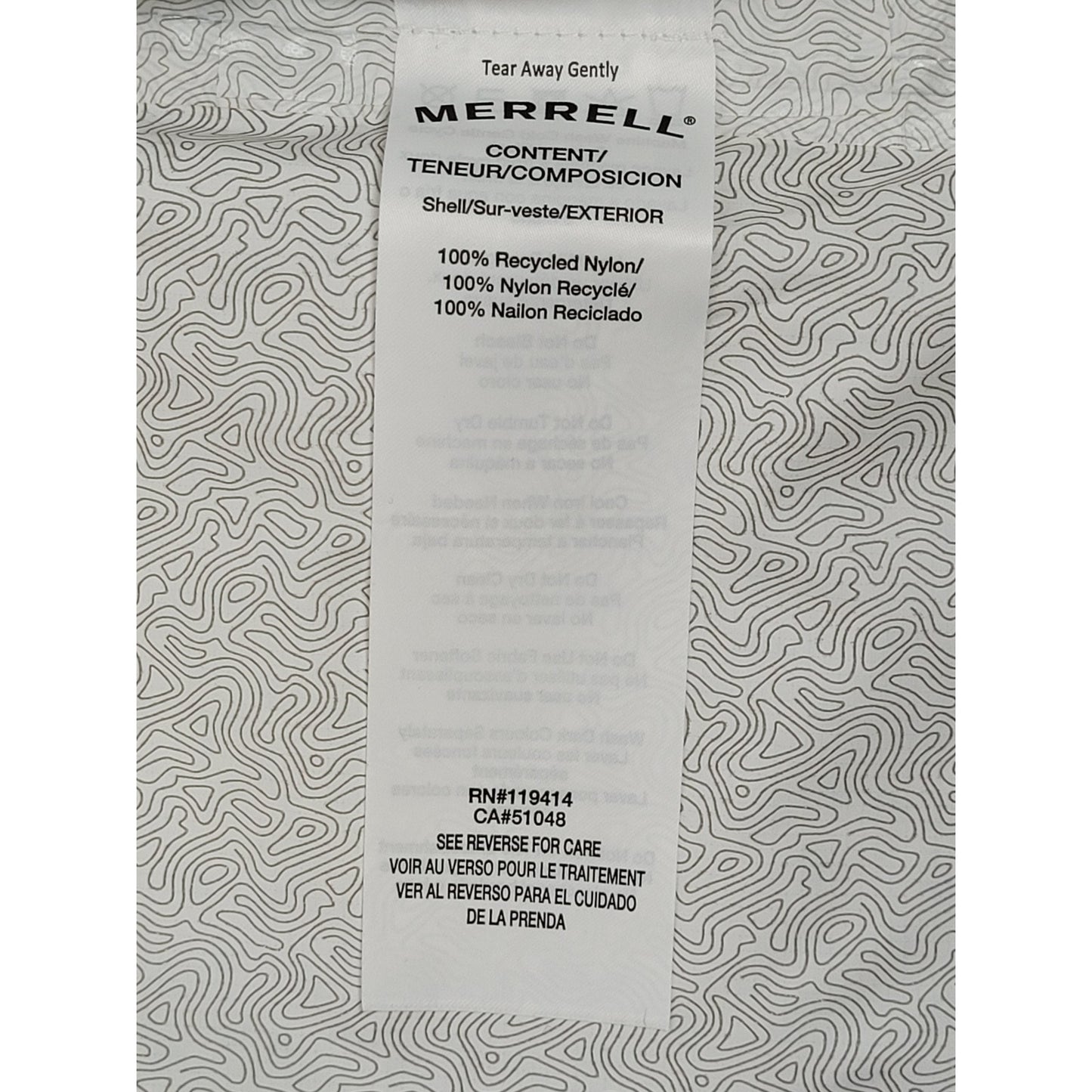 MERRELL Abstract Print Windbreaker Waterproof Full Zip Jacket Women's Sz XS