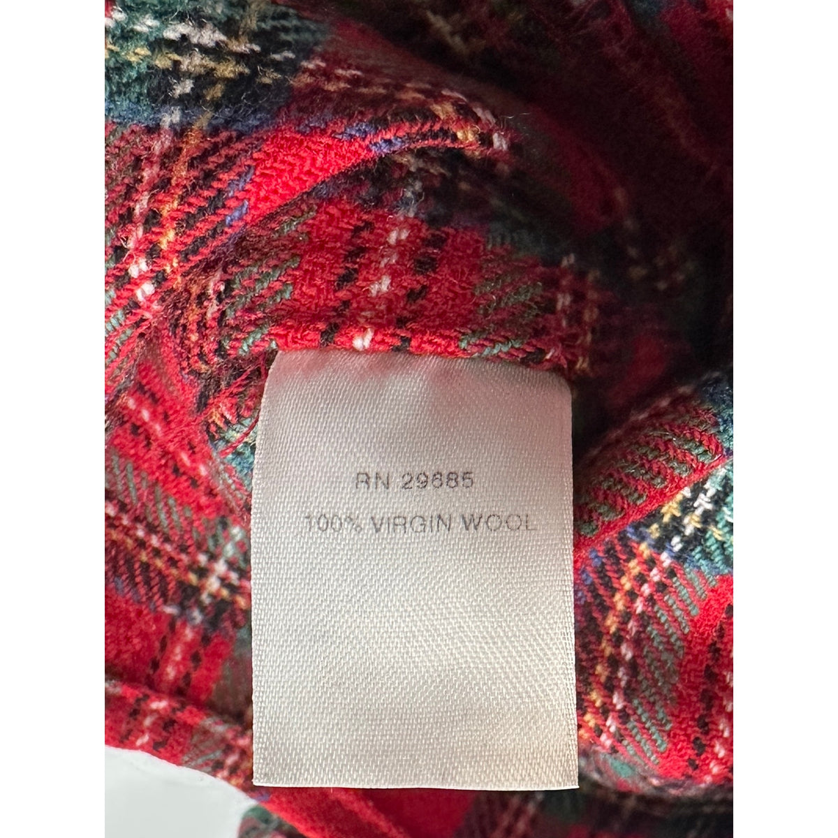 Pendleton Red Tartan Plaid 100% Virgin Wool Button Down Shirt Women's Sz L