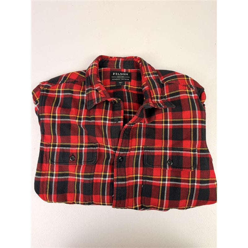 Filson Vintage Style Flannel Red and Black Work Shirt Men's Sz L