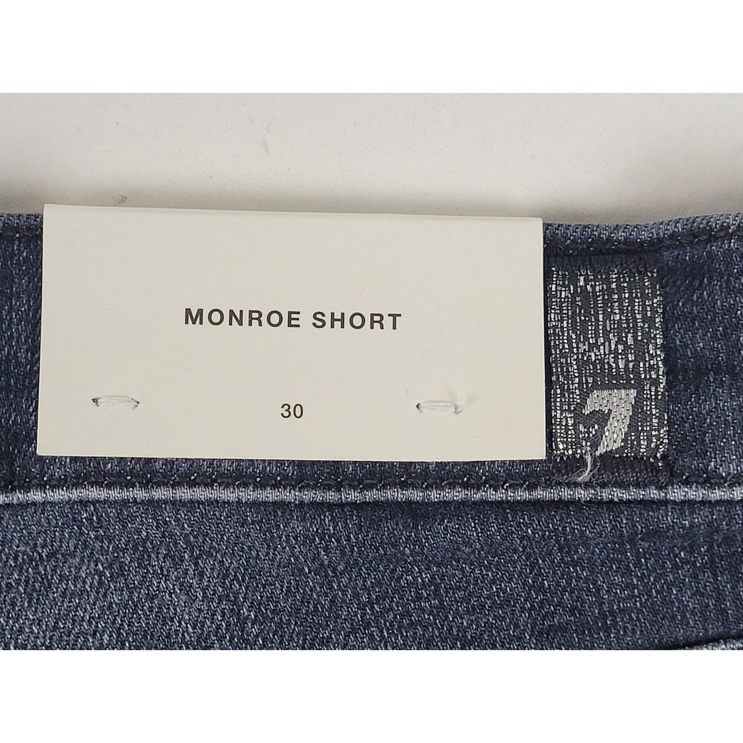 7 For All Mankind Monroe Cut Off Short Eclipse Dark Blue Denim Women's Sz 30 NWT