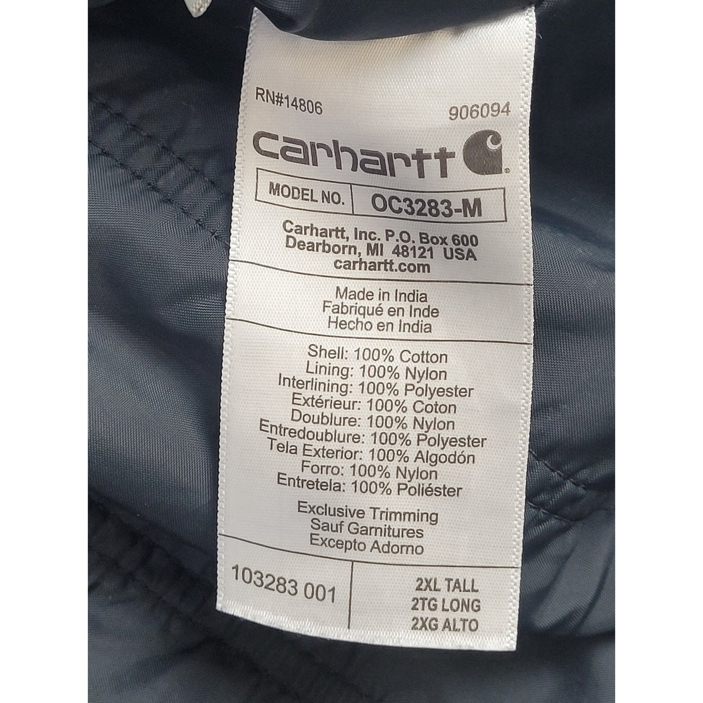 Carhartt Full Swing Relaxed Fit Washed Duck Insulated Coat Sz 2XL Tall