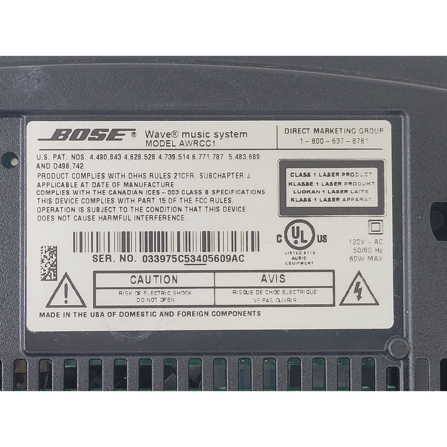 Bose Wave Music System AM/FM CD Player Clock Radio + Remote | No Cable