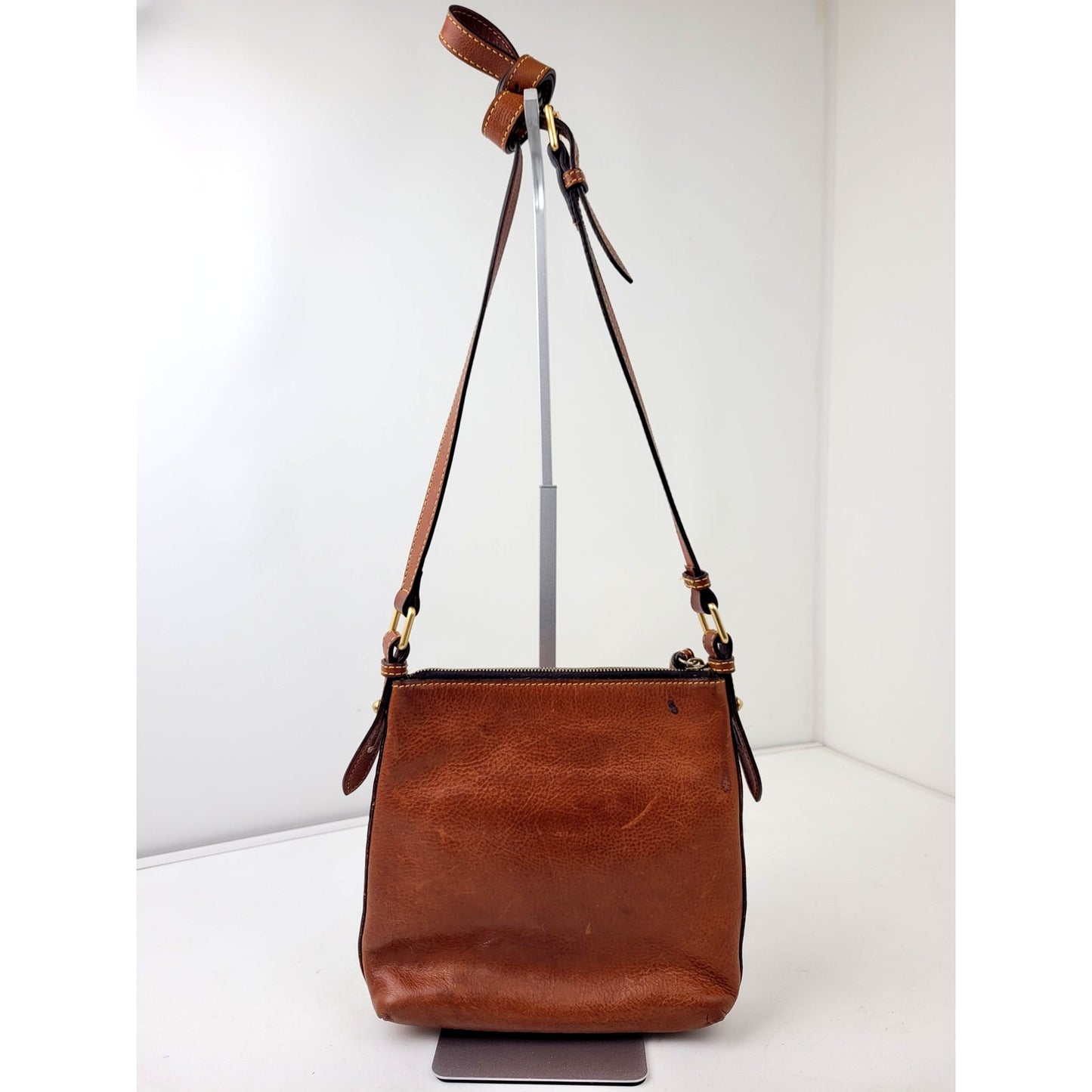 Dooney & Bourke Pebble Grain Crossbody Bag in Caramel w Tassel Accent