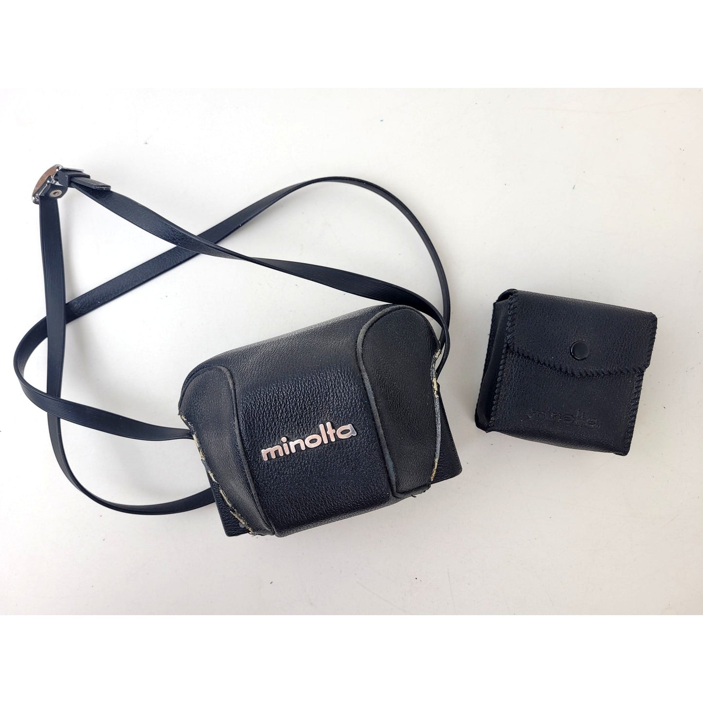 Minolta Hi-Matic F Film Camera w Flash, Case & Owner's Manual