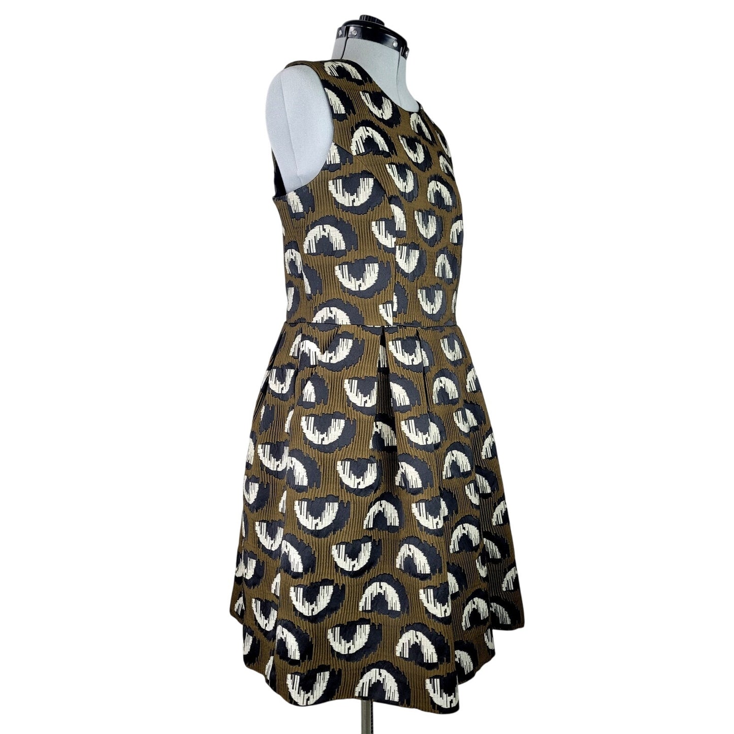 Anthropologie Hunter Dixon Structured Jacquard Dress w Back Cutout Sz 12