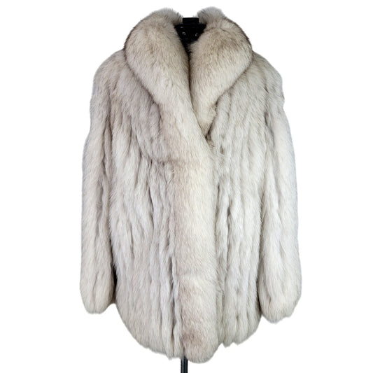 Vintage 1980s-90s Saga Fox Fur Coat w Pockets Sz S/M