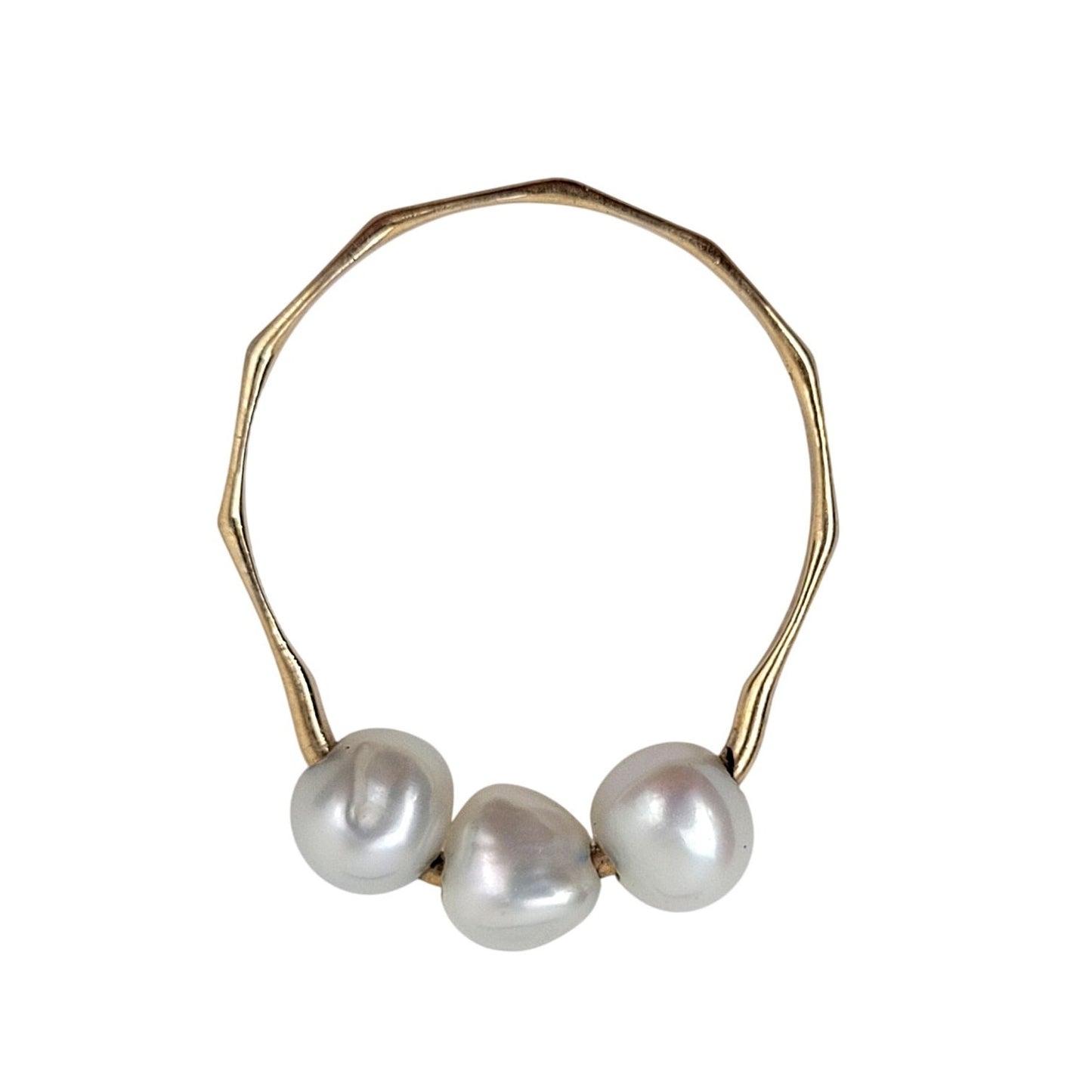 14K Yellow Gold Freshwater Pearl Ring Sz 5.5