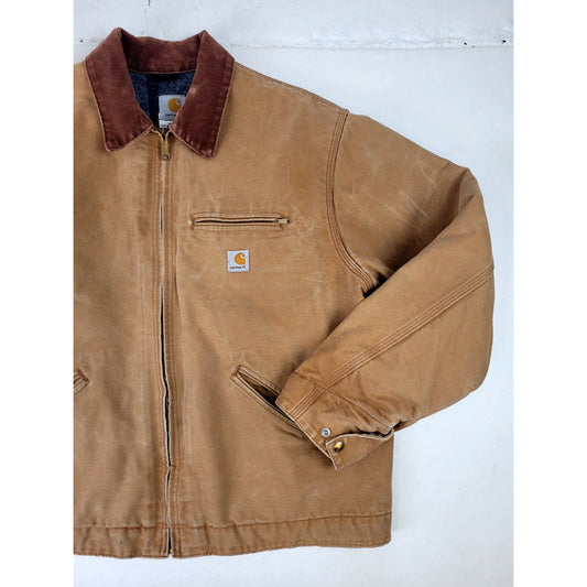 Vintage 2005 Carhartt Brown Canvas Work Jacket Blanket Lined Men's Sz L/XL