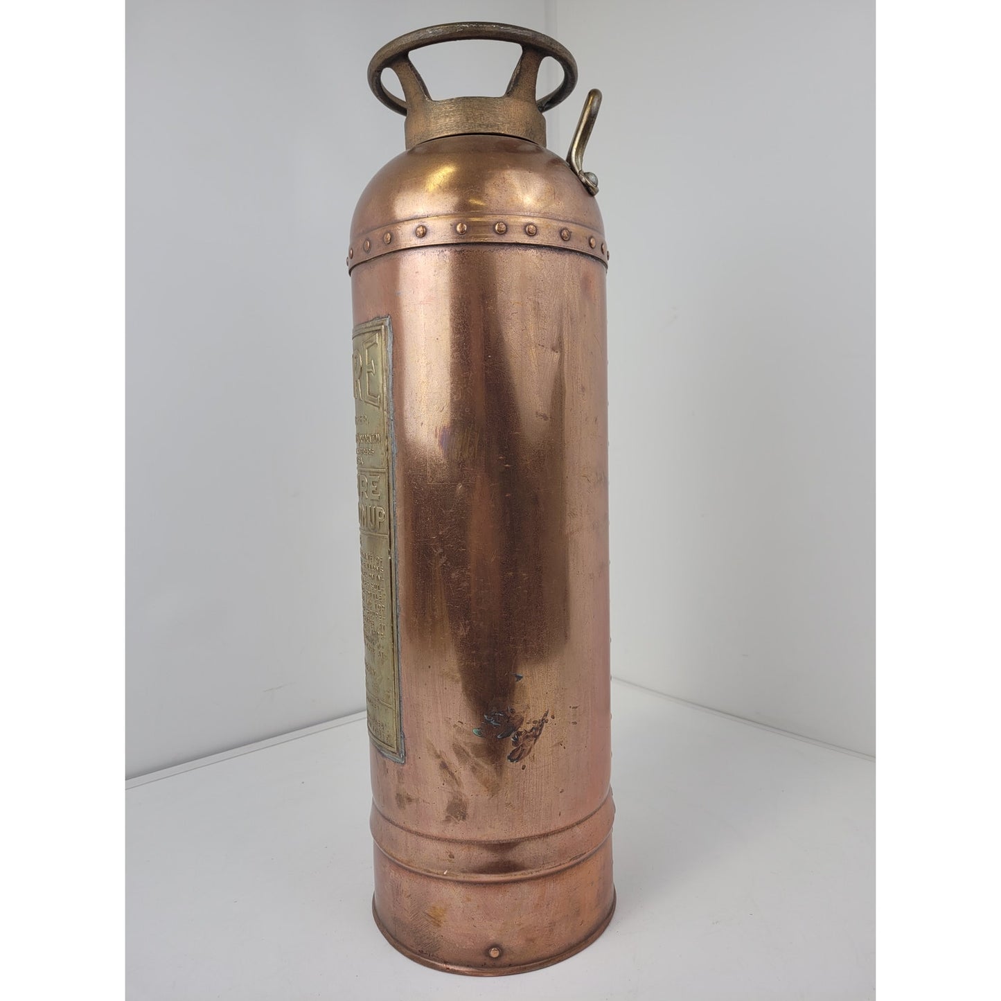 Antique Empire Copper Brass Fire Extinguisher
