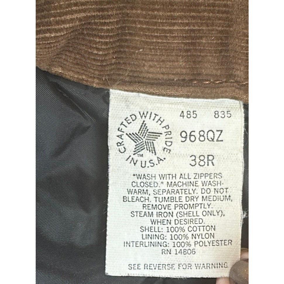 Vintage 1980s Carhartt 968QZ Brown Duck Quilt-Lined Coveralls Men's Sz 38R
