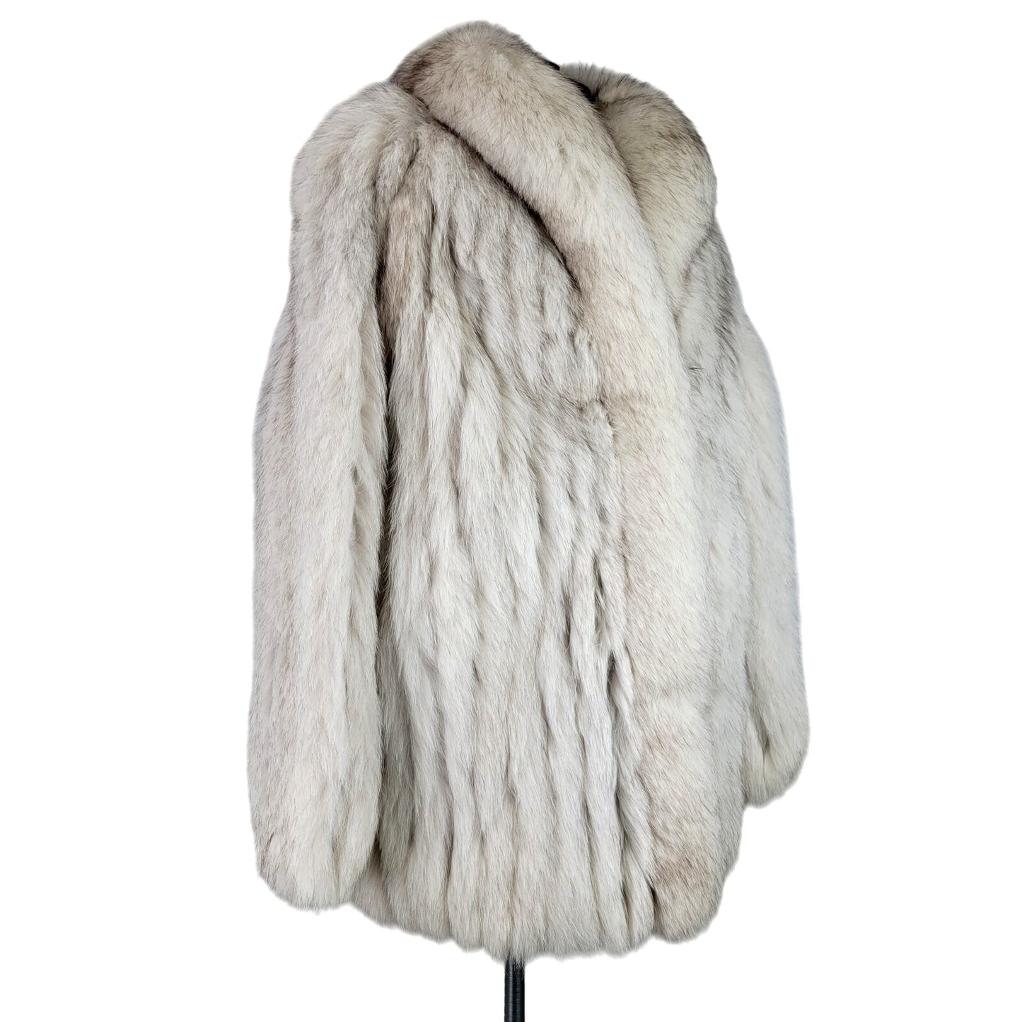 Vintage 1980s-90s Saga Fox Fur Coat w Pockets Sz S/M