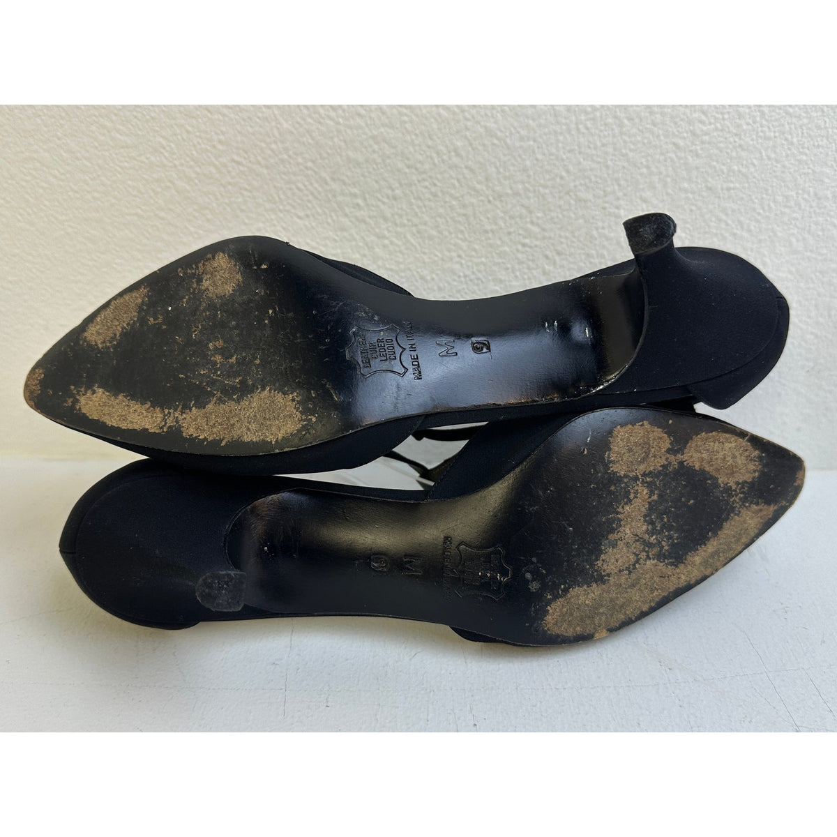 Vintage Yves Saint Laurent Black T-Strap Kitten Heels Women's Sz 9
