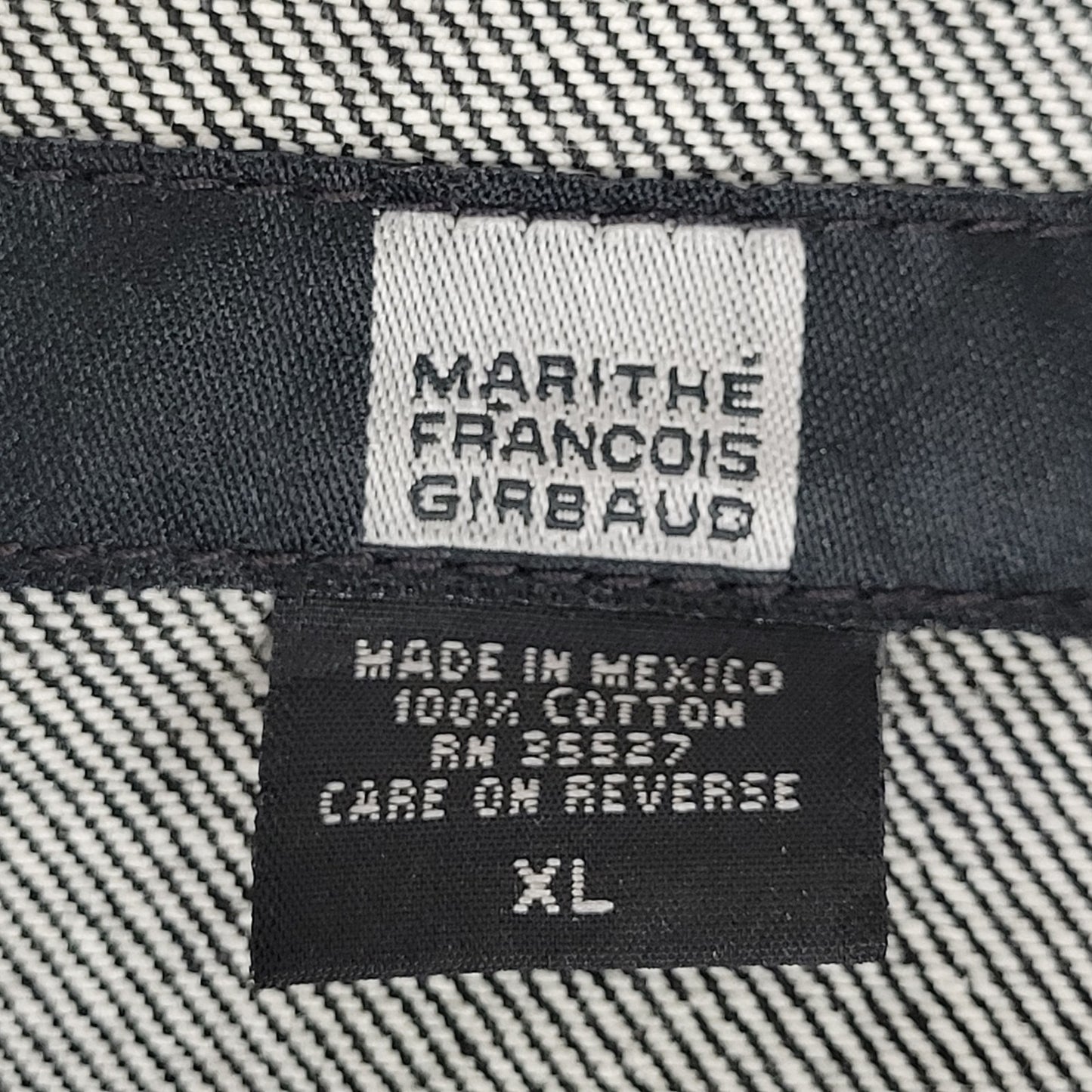 Vintage Y2K Marithe + Francois Girbaud Denim Vest Black Red Stitching Men's Sz XL