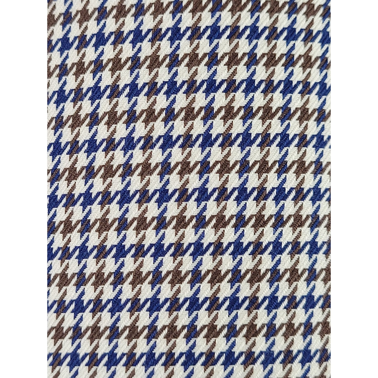 Canali Navy & Brown Houndstooth Pattern Italian Dress Shirt Men's Sz 42 16-1/2