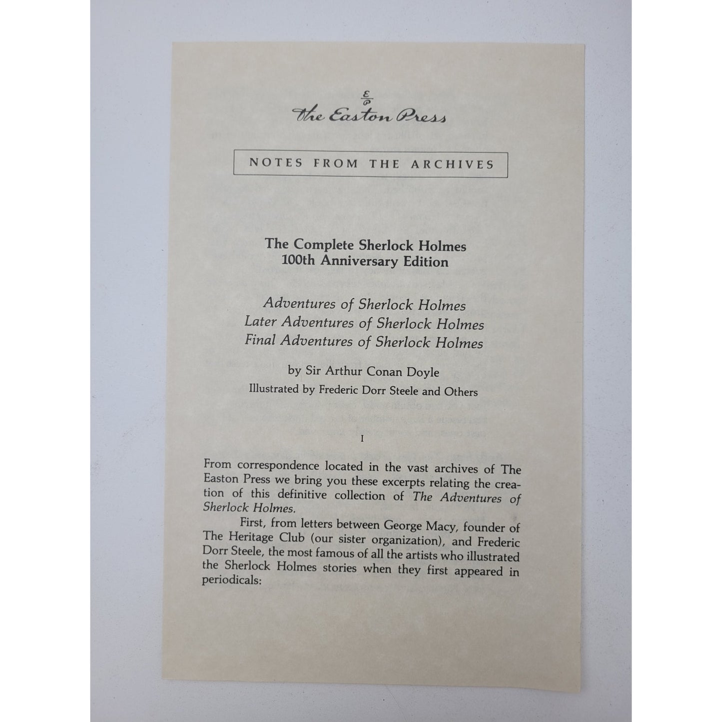 The Adventures of Sherlock Holmes - Easton Press - 3 Volume Set - Like New